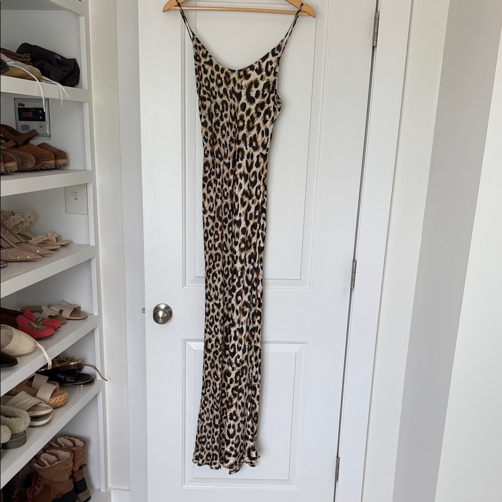 Anthropologie Leopard Print Maxi Dress - Brown, Black, Cream